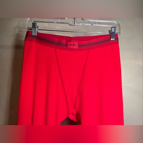 Skims Cotton Rib Red Leggings Comfy Loungewear Casual Long Johns Women’s|Size:M - Picture 2 of 16